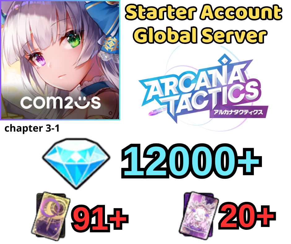 [GLOBAL - ADR] 12000+ Gems Arcana Tactics Starter Account